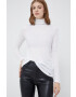 Pepe Jeans longsleeve femei culoarea alb cu guler - Pled.ro