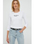 Pepe Jeans longsleeve femei culoarea alb - Pled.ro