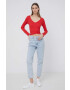 Pepe Jeans longsleeve Catherine femei culoarea rosu - Pled.ro