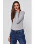 Pepe Jeans Longsleeve femei culoarea gri cu guler - Pled.ro