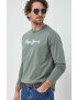 Pepe Jeans longsleeve din bumbac Eggo culoarea verde cu imprimeu - Pled.ro