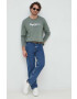 Pepe Jeans longsleeve din bumbac Eggo culoarea verde cu imprimeu - Pled.ro