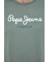 Pepe Jeans longsleeve din bumbac Eggo culoarea verde cu imprimeu - Pled.ro