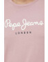 Pepe Jeans longsleeve din bumbac Eggo Long N culoarea roz cu imprimeu - Pled.ro