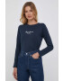 Pepe Jeans longsleeve din bumbac Wendys culoarea albastru marin - Pled.ro