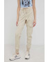 Pepe Jeans pantaloni femei culoarea bej jogger medium waist - Pled.ro