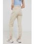 Pepe Jeans pantaloni femei culoarea bej jogger medium waist - Pled.ro