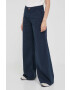 Pepe Jeans pantaloni femei culoarea albastru marin lat high waist - Pled.ro