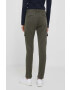 Pepe Jeans pantaloni Cruise femei culoarea verde mulata high waist - Pled.ro