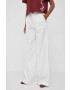 Pepe Jeans pantaloni cu amestec de in culoarea alb lat high waist - Pled.ro