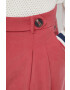 Pepe Jeans pantaloni din amestec de in culoarea rosu lat high waist - Pled.ro