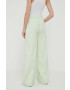 Pepe Jeans pantaloni din amestec de in Monna culoarea verde drept high waist - Pled.ro