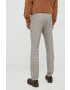 Pepe Jeans pantaloni din lana Castle Check barbati culoarea maro - Pled.ro