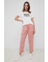 Pepe Jeans pantaloni Jynx femei culoarea roz fason cargo high waist - Pled.ro