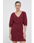 Pepe Jeans rochie culoarea bordo mini drept - Pled.ro