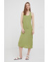 Pepe Jeans rochie Peyton culoarea verde midi drept - Pled.ro