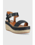 Pepe Jeans sandale WITNEY femei culoarea albastru marin cu platforma - Pled.ro