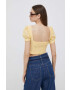 Pepe Jeans top din bumbac culoarea galben - Pled.ro