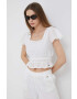 Pepe Jeans top din bumbac Artemis culoarea alb - Pled.ro