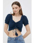 Pepe Jeans top din bumbac Philana culoarea albastru marin - Pled.ro