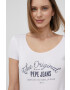 Pepe Jeans tricou Cameron femei culoarea alb - Pled.ro