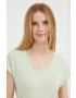 Pepe Jeans tricou din amestec de in culoarea verde - Pled.ro