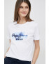 Pepe Jeans tricou din bumbac culoarea alb - Pled.ro