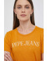 Pepe Jeans tricou din bumbac culoarea portocaliu - Pled.ro