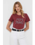 Pepe Jeans tricou din bumbac Bria culoarea bordo - Pled.ro