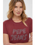 Pepe Jeans tricou din bumbac Bria culoarea bordo - Pled.ro