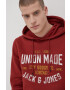 Premium by Jack&Jones Bluză bărbați culoarea rosu cu imprimeu - Pled.ro