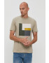 Premium by Jack&Jones Tricou din bumbac culoarea bej cu imprimeu - Pled.ro