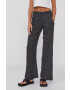 Protest Pantaloni femei culoarea negru lat high waist - Pled.ro