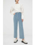 PS Paul Smith pantaloni de bumbac lat high waist - Pled.ro