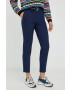 PS Paul Smith pantaloni de lana femei culoarea albastru marin fason tigareta medium waist - Pled.ro