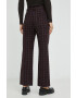 PS Paul Smith pantaloni din lana femei culoarea bordo lat high waist - Pled.ro