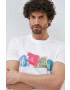 PS Paul Smith tricou din bumbac culoarea alb cu imprimeu - Pled.ro