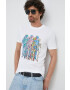 PS Paul Smith tricou din bumbac culoarea alb cu imprimeu - Pled.ro