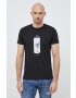 PS Paul Smith tricou din bumbac culoarea negru cu imprimeu - Pled.ro