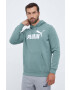 Puma bluza barbati culoarea verde cu glugă cu imprimeu - Pled.ro