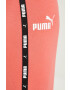 Puma colanti Power Tape femei culoarea portocaliu cu imprimeu - Pled.ro