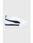 Puma pantofi Mayze Lth culoarea alb cu platforma 381983-01 - Pled.ro