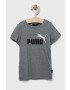 Puma tricou de bumbac pentru copii ESS+ 2 Col Logo Tee B culoarea gri cu imprimeu - Pled.ro