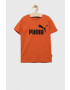 Puma tricou de bumbac pentru copii ESS Logo Tee B culoarea portocaliu cu imprimeu - Pled.ro