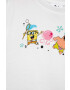 Puma tricou de bumbac pentru copii x SPONGEBOB Girls Tee culoarea alb - Pled.ro