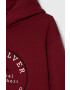 Quiksilver bluza copii GRAPHICHOODIE OTLR culoarea bordo cu glugă cu imprimeu - Pled.ro