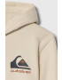 Quiksilver bluza copii OMNI LOGO OTLR culoarea bej cu glugă cu imprimeu - Pled.ro