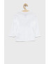 Quiksilver longsleeve din bumbac pentru copii culoarea alb cu imprimeu - Pled.ro