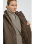 Rains geacă 15500 Long Padded Nylon W Coat culoarea maro de tranzitie 15500.66-66.Wood - Pled.ro