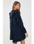 Rains geaca de ploaie 18050 A-line W Jacket femei culoarea albastru marin de tranzitie - Pled.ro